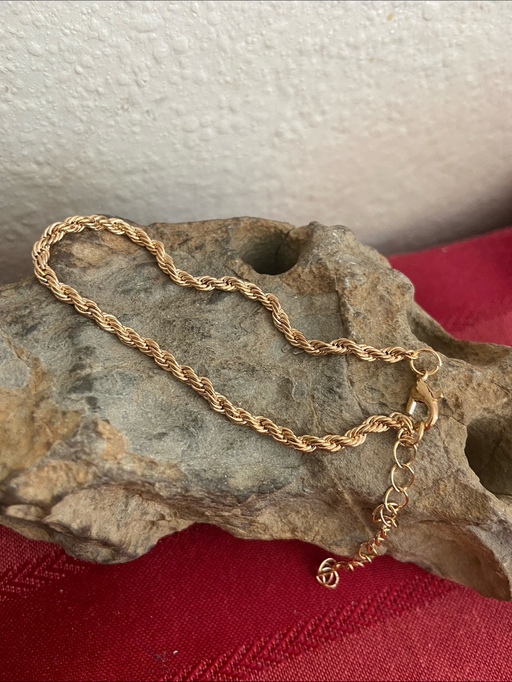 5/$10❤️❤️❤️NEW Gold Tone Zinc Alloy Rope Chain Bracelet